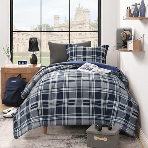 MaiRve Navy Blue Twin XL Comforter Set 5 Piece