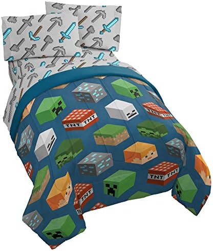 Jay Franco Minecraft Isometric 5-Piece Full Bed Set
