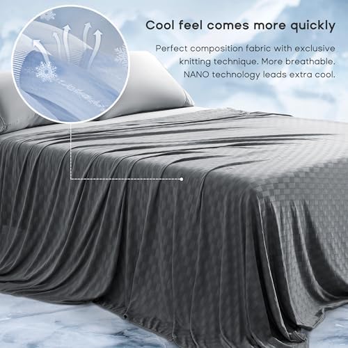 Sonive Cooling Blanket for Hot Sleepers Dark Grey