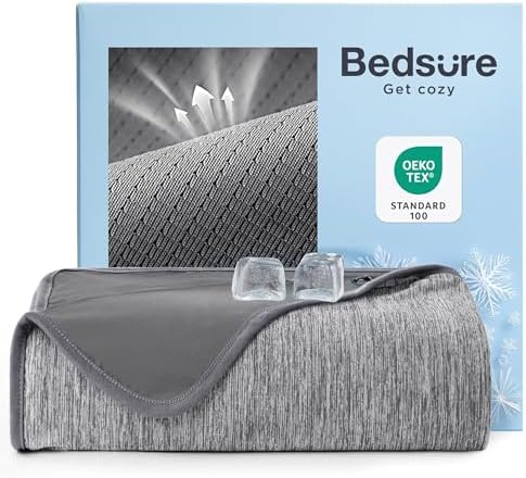 Bedsure Cooling Blanket for Hot Sleepers 50x70 Inches Mesh Grey
