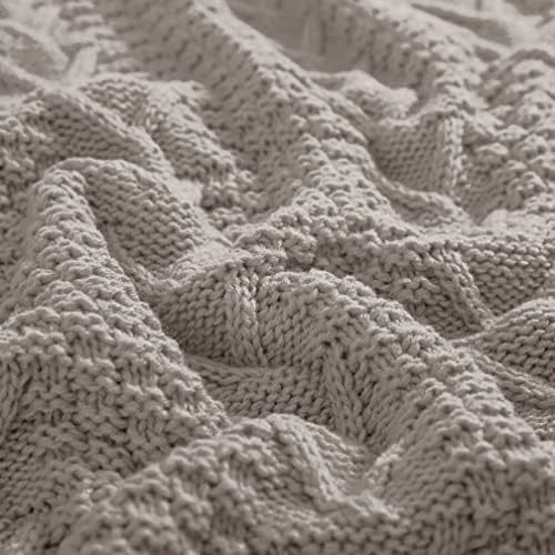 Aormenzy Knitted Throw Blanket Set with Pillow Covers