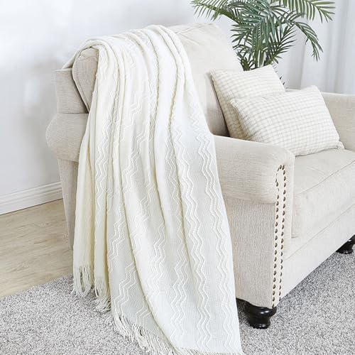 BOURINA Off White Throw Blanket 50 x 90 Inches