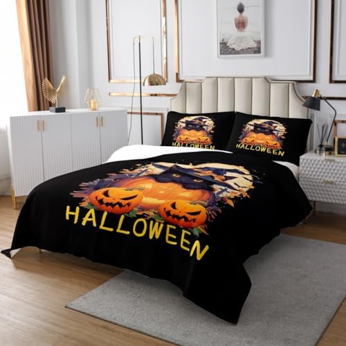 Manfei Happy Halloween Kids Bedspread Twin Size Set