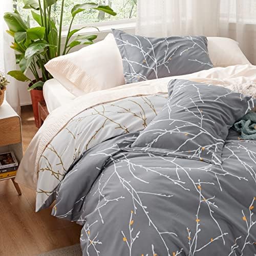 Bedsure Duvet Cover Set - Reversible Tree Branch with Zipper Closure