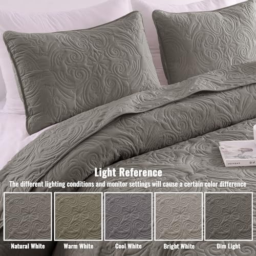 Exclusivo Mezcla Quilt Set Full Queen Size Grey
