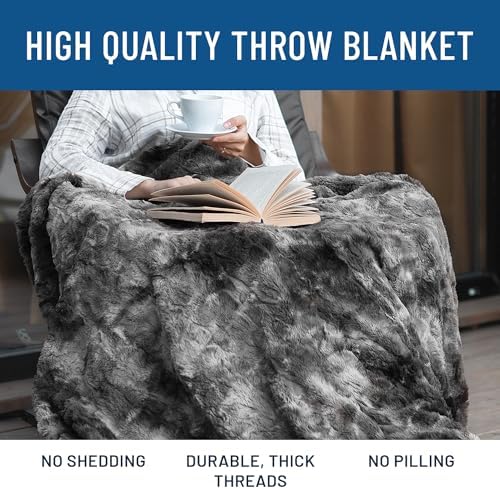Everlasting Comfort Faux Fur Throw Blanket - Soft Fluffy Plush Throws