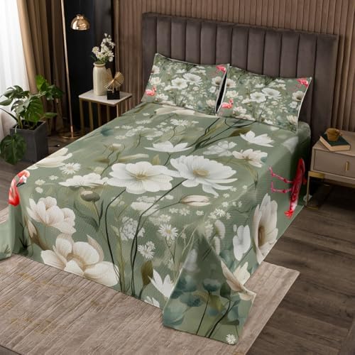 Erosebridal Flamingo Bedspread Set for Girls Women