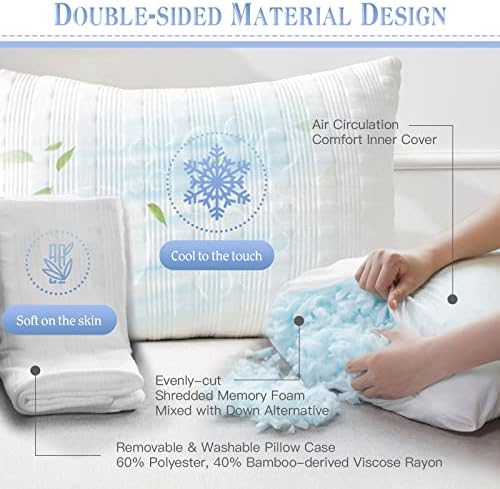 Meoflaw Cooling Pillows Queen Size Set of 2