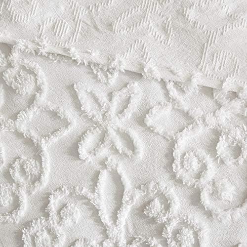 Madison Park Daybed Cover Set - 5 Piece Tufted Chenille Medallion Off White