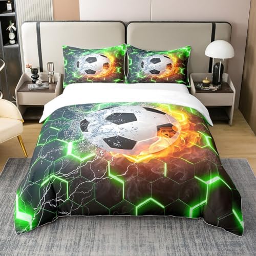 Erosebridal Kids Soccer Duvet Cover Set