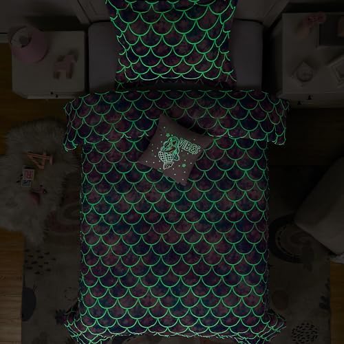Glow in The Dark Mermaid Comforter Set for Girls 1