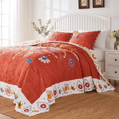 Greenland Home Barefoot Bungalow Bedspread Set 3-Piece Jumbo King Multi