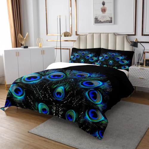 Erosebridal Peacock Feather Bedspread Set for Kids