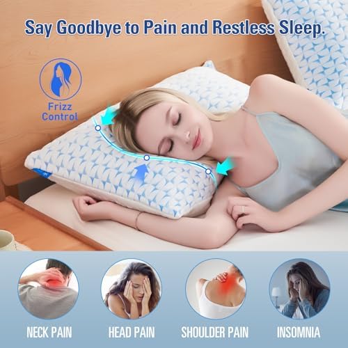 QUTOOL Cooling Memory Foam Pillow Set of 2 1