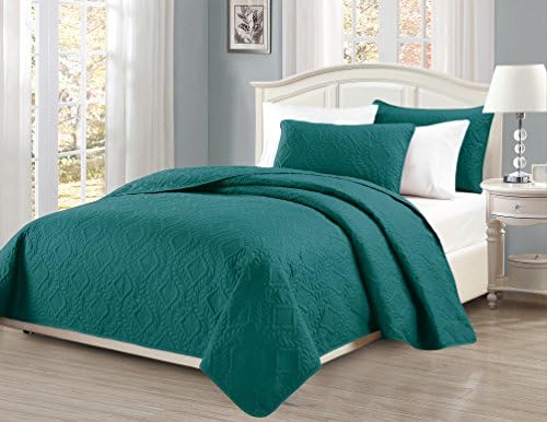 MK Home 3pc Over Size Diamond Bedspread Set