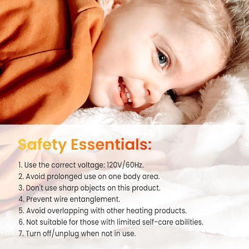 WOOMER Heated Throw Blanket Twin Size 62x84 10 Heat Levels