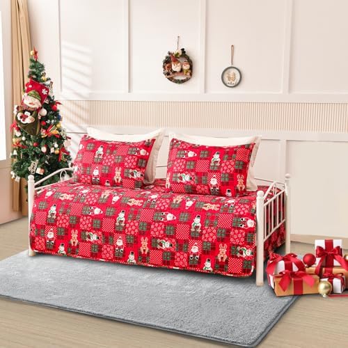 Jarson 3-Piece Christmas Daybed Cover Set Red