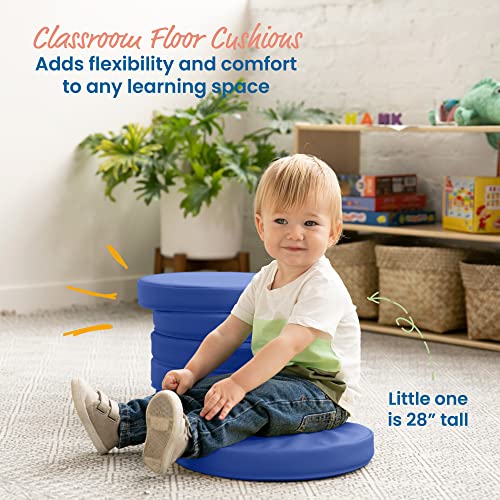 ECR4Kids SoftZone Floor Cushions 6-Piece Blue