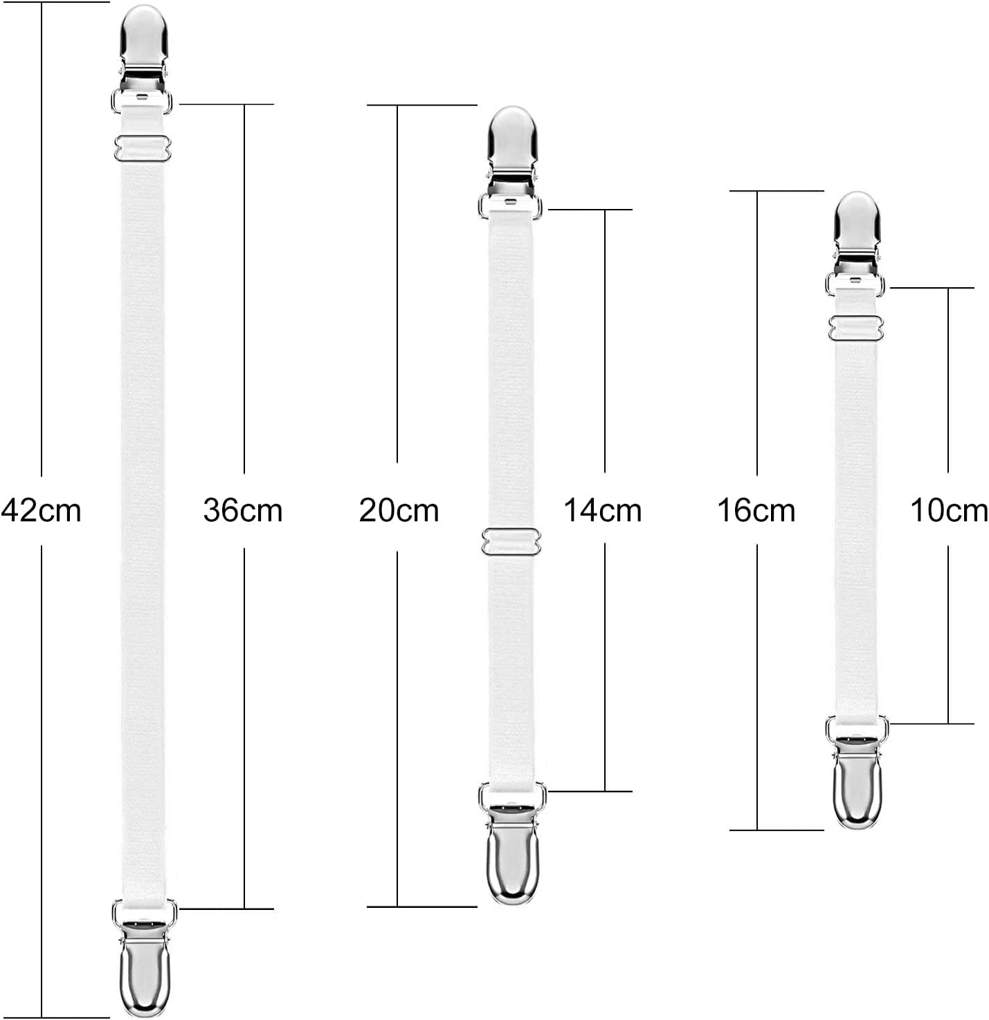 Boao 12 Pcs Adjustable Sheet Clips for Bedding
