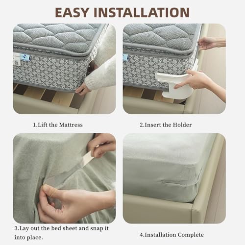 4 Pack Lock Sheet Holders for Secure Bed Sheets