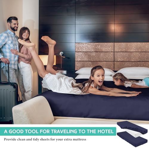 Breling Fitted Sheets 2 PC Navy Blue Single 4