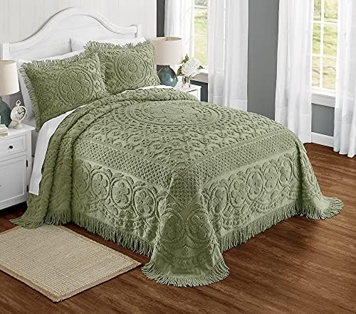 Montgomery Ward Emily Floral Chenille Bedspread - Full Size