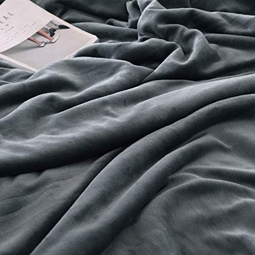 NANPIPER Grey Sherpa Blanket Twin 60x80 Reversible Plush