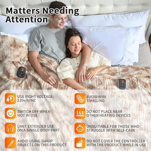 Fantico Electric Blanket Queen Size with Dual Control 1