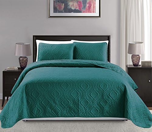 MK Home 3pc Over Size Diamond Bedspread Set