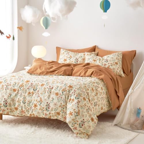 Wake In Cloud - Floral Comforter Set for Girls