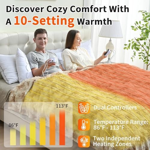 Fantico Electric Blanket Queen Size with Dual Control 1
