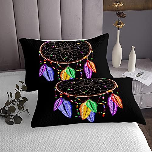 Erosebridal Dream Catcher Feather Quilted Coverlet Set