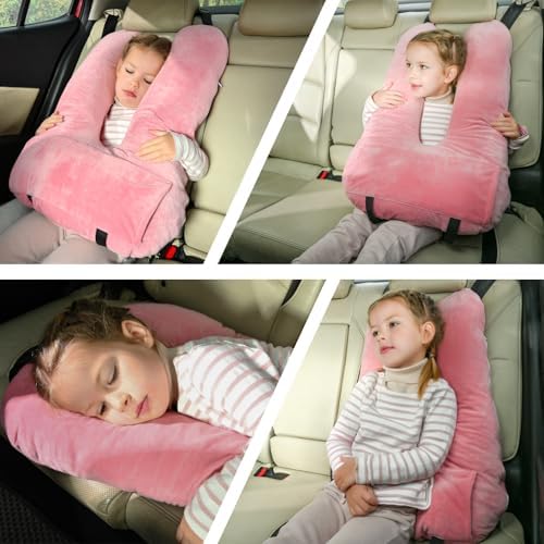 MOAOO Travel Pillow for Kids and Adults Pink