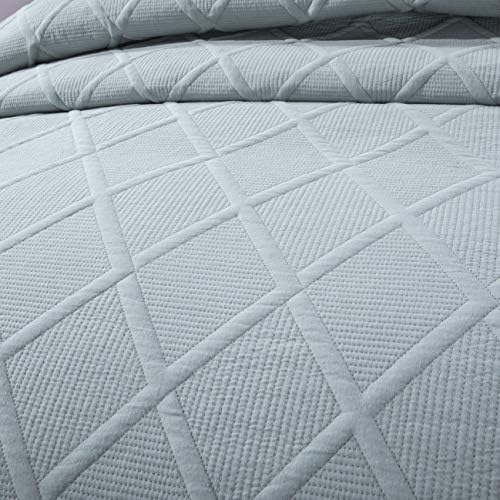 Tache Seafoam Blue Green Quilted Bedspread 3 Piece Set California King