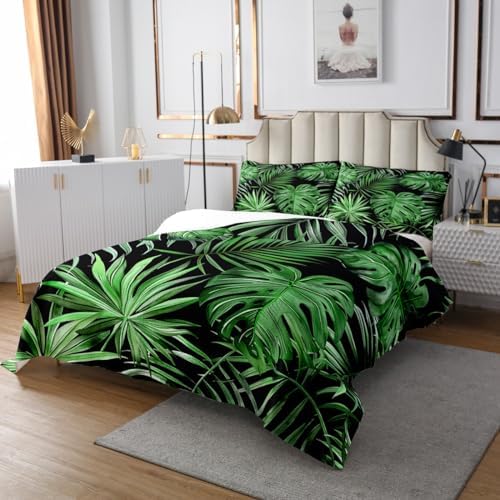 Castle Fairy Green Palm Leaves Quilt Set for Kids