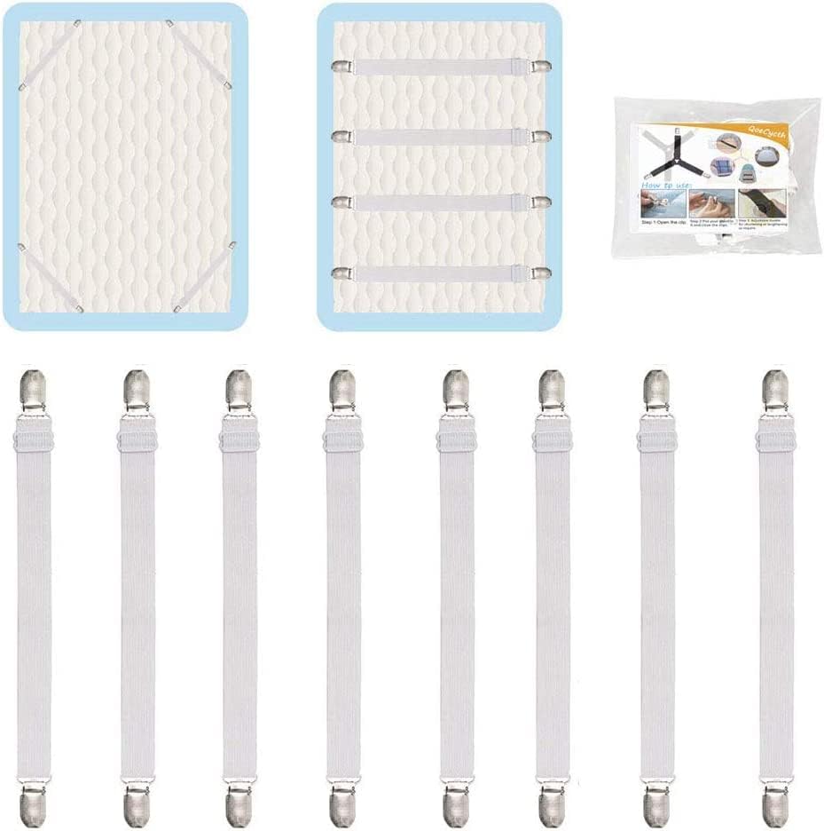 8Pcs Adjustable Sheet Straps Clips for Bed Mattress Sofa and More
