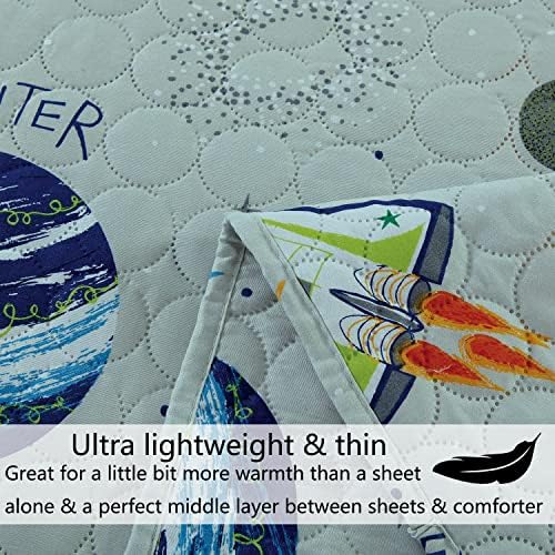 Smuge Galaxy Adventure 3-Piece Quilt Set for Kids