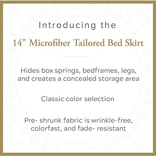 Luxury Hotel Style Bed Skirt Box Pleats 14 Inch Drop Full Navy
