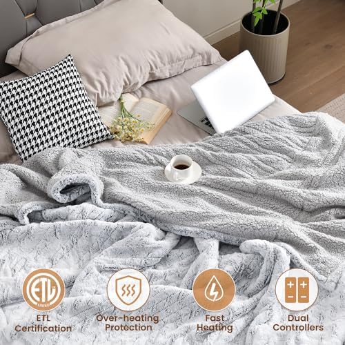 Bearhug King Size Electric Blanket with Dual Controllers