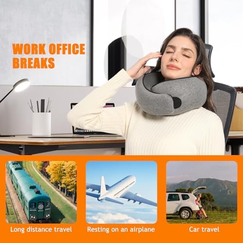 Almalls Memory Foam Travel Neck Pillow 360 Degree Support