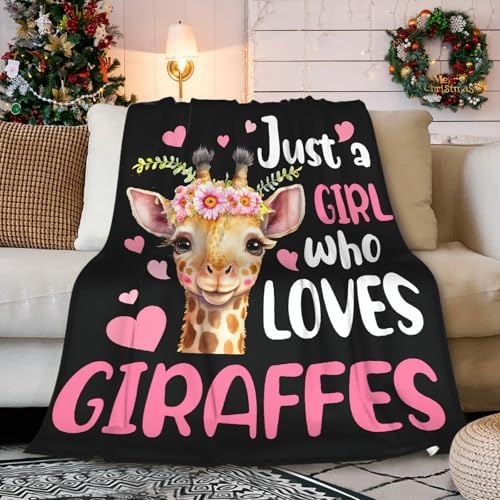 Just A Girl Who Loves Giraffes Throw Blanket