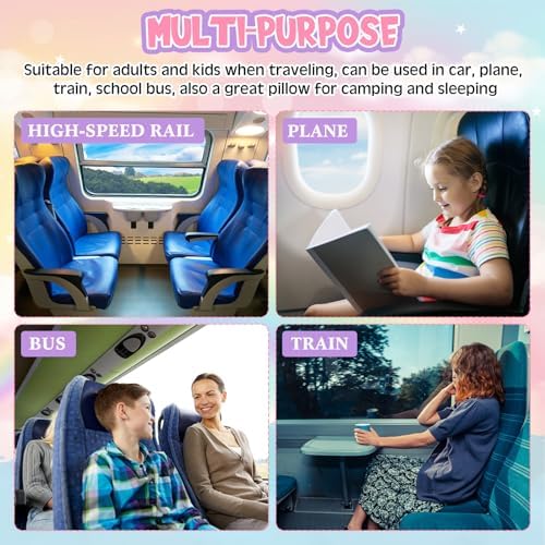 Barydat Pink Unicorn U Shaped Travel Pillow for Adults