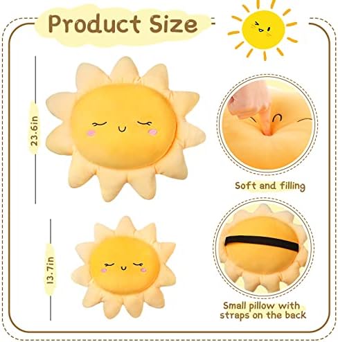 Juexica 2 Pcs Sun Shaped Plush Throw Pillows