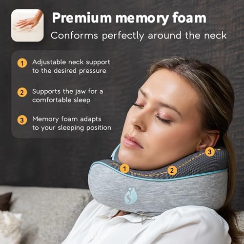 TRAVARA Memory Foam Neck Pillow for Airplanes