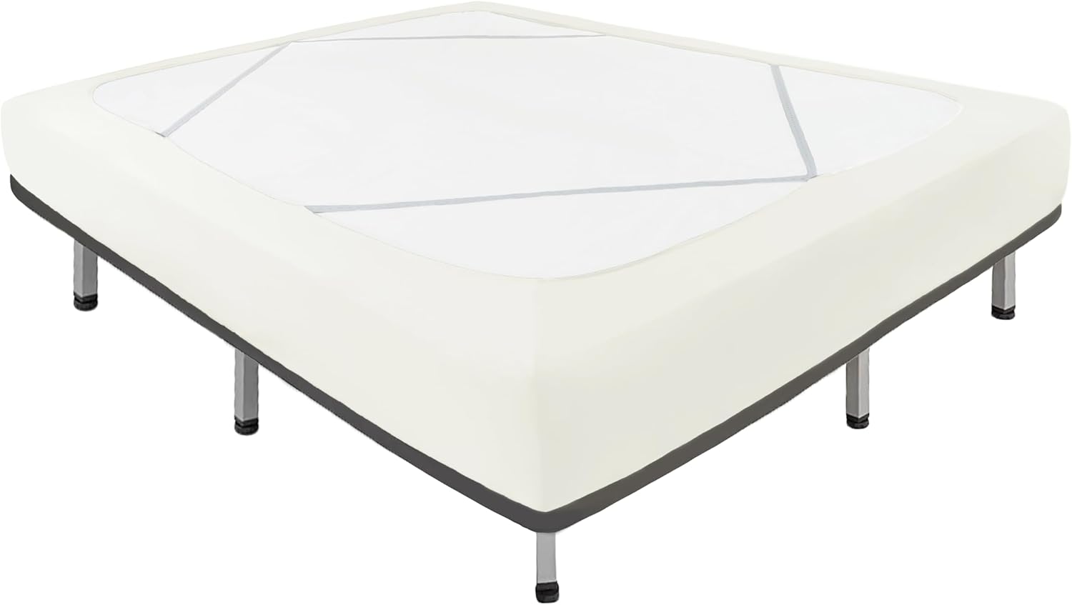 Biscaynebay Queen Bed Skirt Ivory Stretchy Box Spring Cover