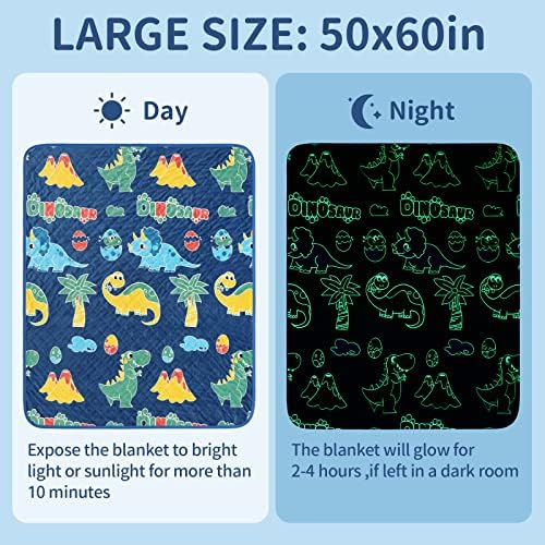 Glow in the Dark Dinosaur Cooling Blanket for Kids