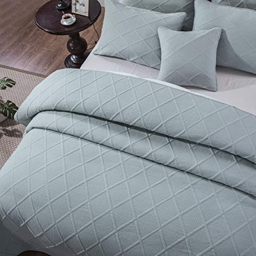 Tache Seafoam Blue Green Quilted Bedspread 3 Piece Set California King
