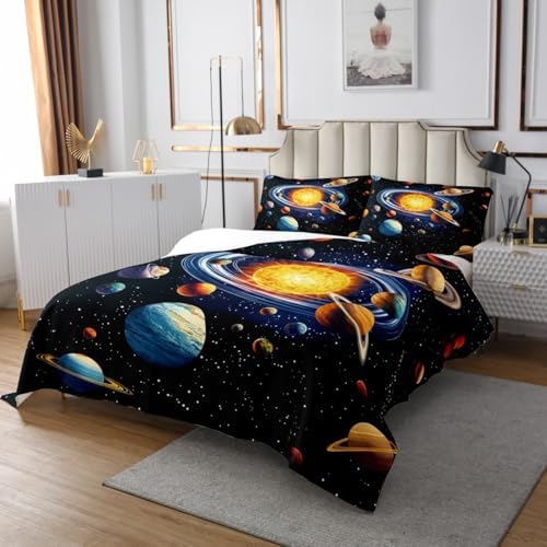 Manfei Colorful Space Quilts Set with Pillowshams