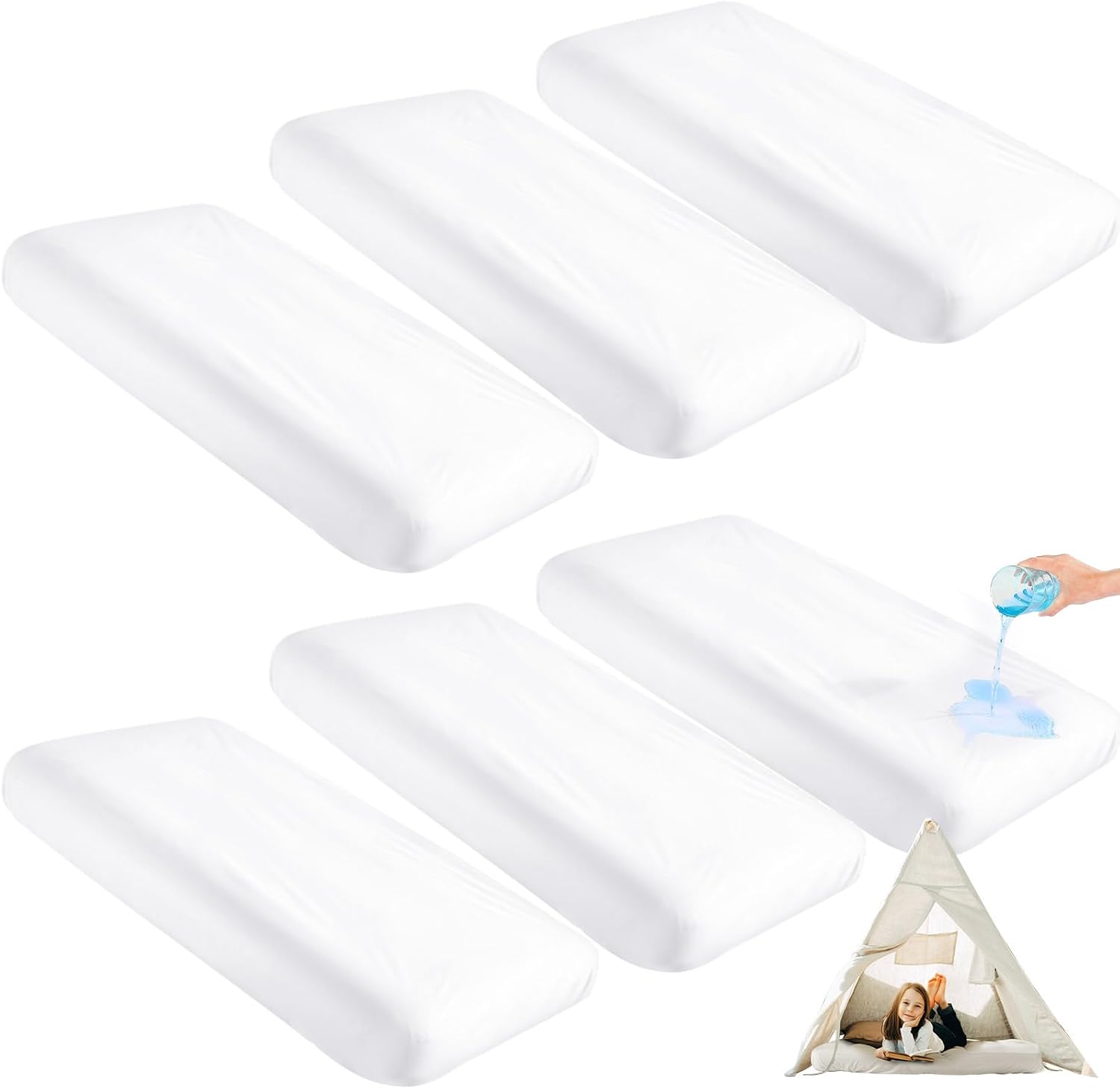 Breling 6 Pcs Waterproof Kids Fitted Sheets for Air Mattress