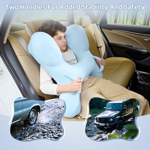 PYURIFAI Car Pillow for Kids with Head Support and Handles